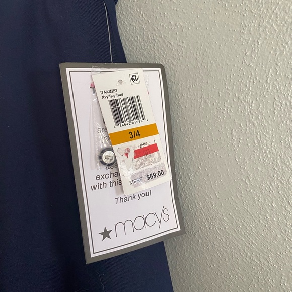 B. Darlin Formal Dress Size 4 Navy Blue Fit & Flare Glitter Lace Party Halter - Picture 5 of 11